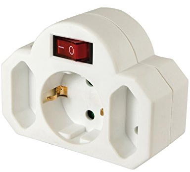 Arcas 94700004 - Zwischenstecker 3 fach mit Schalter und Kinderschutz, in weiß, Anschlussleistung 3500 Watt, Spannung 230 Volt, für den Einsatz im Haushalt und anderen Innenräumen geeignet