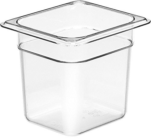 'Camwear Food Pan, Plastic, 1/6 Size, 6 Deep, Polycarbonate, Clear, Nsf (6 Pieces/Unit) by Cambro