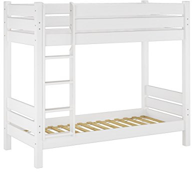 Erst-Holz®Kinderetagenbett Weiß 80 x 200 mit Rost