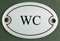 Emaille Türschild WC weiß oval 7x10 cm Schild Emailleschild Metallschild Blechschild KloTürschild ToilettenTürschild