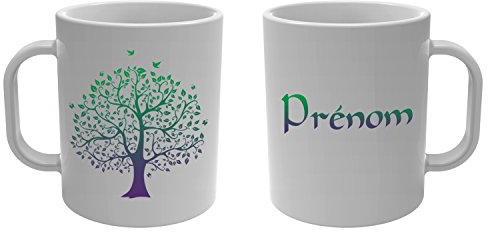 YONACREA - Mug Tasse - Arbre de Vie avec prénom personnalisé