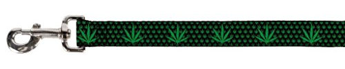 Buckle Down Hundeleine mit Schnallen, Marihuana-Garten, Schwarz/Grün