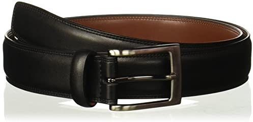Perry Ellis Herren Portfolio Timothy Leather Belt (Available in Big & Tall) Gürtel, schwarz, 30