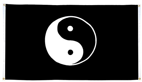 Flaggenfritze® Balkonflagge Ying und Yang schwarz