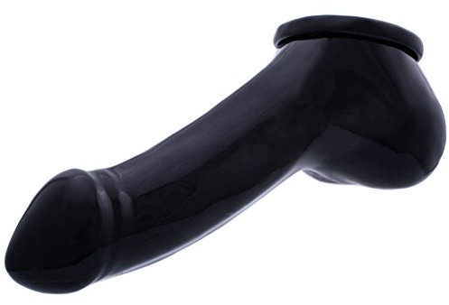 TOYLIE Latex Penishülle Adam 5,5 Schaftlänge: 13cm schwarz - Penis-Sleeve mit Hodensack und ausgeprägter Eichel - MADE IN GERMANY