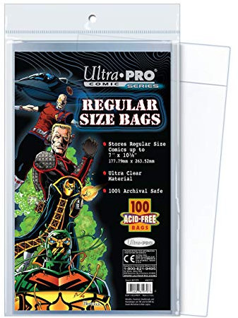 Ultra Pro - Comic Bags Regular Size 7-1/8 Inch x 10-1/2 inch (100 Bags)