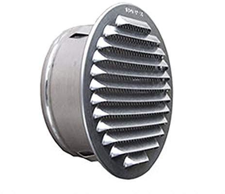 Lüftungsgitter Rund Aluminium mit Stutzen und Insektengitter in 80 bis 200 mm Durchmesser (80 mm)