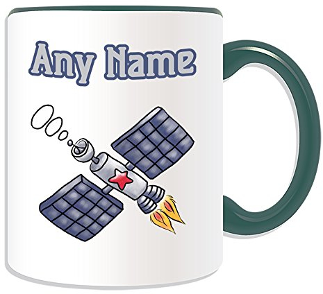 Personalisierbares Geschenk – Satelliten-Tasse (Militär-Design, Farboptionen) – beliebiger Name Nachricht auf Ihrem einzigartigen – Armee Streitkräfte Soldat Weltkrieg Waffe Kampfkommunikation