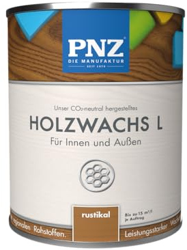PNZ Holzwachs L für Innen und Außen | lösemitttelfreier Wachsanstrich | Nachhaltig hergestellt mit regionalen Rohstoffen | für alle Hölzer, auch Bienenhäuser, Gebinde:10L, Farbe:nussbaum