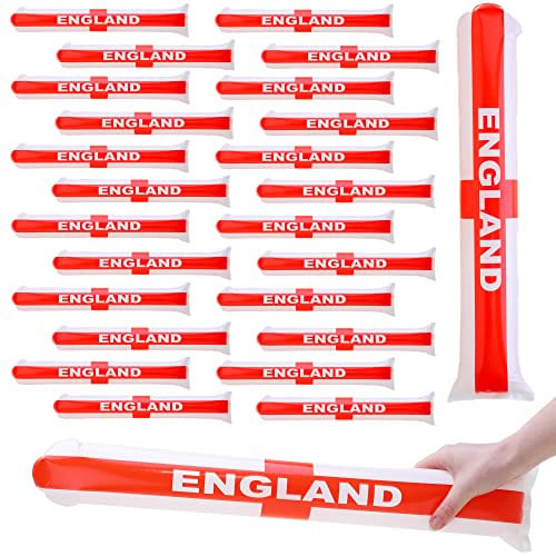 BALLOONSHOP Confezione da 100 gonfiabili Inghilterra Flag Bang Bang Bats / Sticks - Rumorosi - Coppa del Mondo 2018
