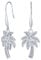 Nautical Bech Vacation Pave CZ Cubic Zirconia Hawaiian Palm Tree Dangle Earrings For Women Teen .925 Sterling Silver French Hook