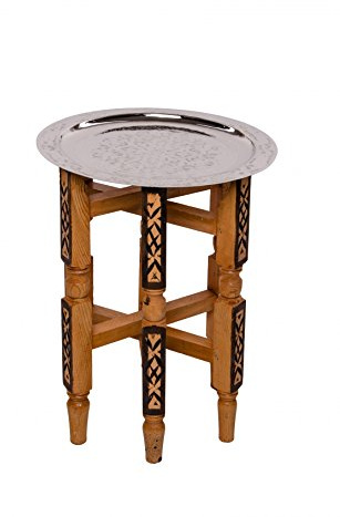 Iman Oriental Side Table Modern Brass in Silver 40 cm