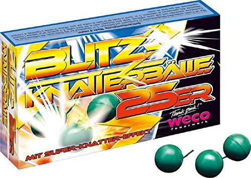 Enter-Deal - 125 Stück BLITZ KNATTERBÄLLE - KINDERFEUERWERK - Fetziger Blitz-Knatter-Spaß für Kids ab 12 Jahren - Packung: 5 x 25 Stück, Klasse I