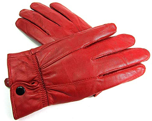 The Leather Emporium Damen Leder Handschuhe (Groß, Rot)