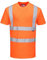 Portwest RT23 Hi Vis Short Sleeve Work Safety T Shirt Orange Breathable Crew Neck Reflective High Visibility Rail Workwear, Medium