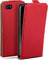MoEx Magnetic Flip Case compatible with iPhone 4s / iPhone 4 | 360° protection faux leather, Red