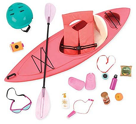 Our Generation – 46 cm Puppenzubehör – Outdoor & Strand Set – Sportspielzeug – Rollenspiel – Spielzeug für Kinder ab 3 Jahren – Kajak Abenteuer