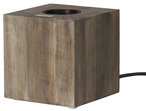 Holzleuchte Kub, E27 Fassung Farbe: natur, mit Schalter ca. 9 cm x 9 cm ( Leuchtmittel nicht enthalten )