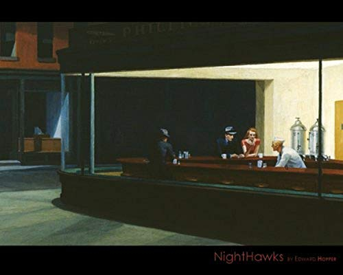 Nighthawks by Edward Hopper Kunstdruck-Poster, berühmtes Gemälde, Meisterwerk, Phillies Diner-Szene, 50,8 x 40,6 cm
