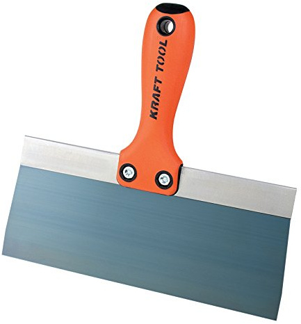 Kraft Tool DW808PF Standard Taping Knife with Preform Soft Grip Handle, 8-Inch x 3-Inch, Orange