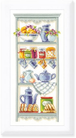 VERVACO Gezählter Kreuzstich Stickpackungen DIY Stickbilder Romatisches Küchenregal Wanddekoration Handarbeit Set für Erwachsene Kreatives Handwerk ca. 16 x 36 cm Kreuzstichbilder Set Hausdeko