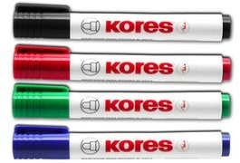 Kores M20850 Whiteboard/Flipchart Marker, Keilspitze, 3-5 mm, schwarz