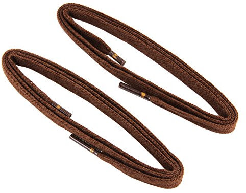 REMA 1 Paar Schnürsenkel - flach - schmal - 5,5 mm Längen (60 cm, Mittelbraun)