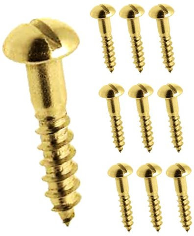 Wood Screws Brass Slotted Round Domed Headed 3/4 x No.4 (19mm x 3mm) RH Thread