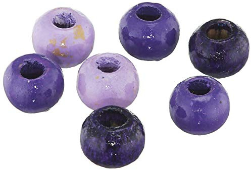 GLOREX Perle en Bois 155ST Mix, Bois, Violet, 11 x 8,5 x 0,5 cm