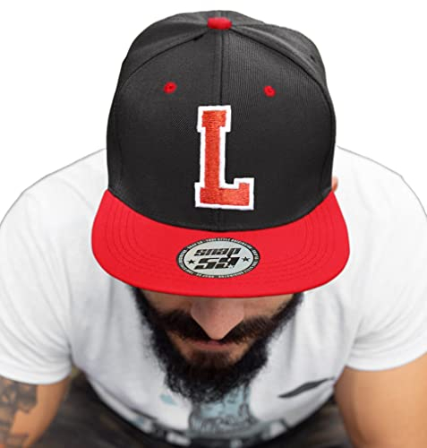 4sold ABC Rot Schwarz Cap Snapback Cappy Caps Mütze Aufschrift Beanies Basecap CRO (L)