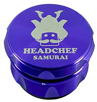 Headchef Samurai Metal Herb Grinder with Sifter Scraper – 4 Piece Grinder, 55mm (Purple)