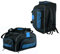 EVO Fitness Duffle Bag with Shoes Compartment Gym Sports Kit Backpack Football Travel Duffel Bag with Shoulder Straps Training MMA Boxing Men Women (Black/Blue)