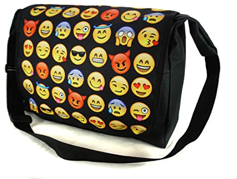 Ferocity Umhängetasche Schultasche Schultertasche Messenger Laptop Bag Emoji Black One Size Unisex [052]