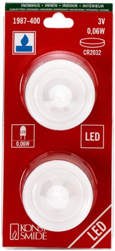 Konstsmide LED Teelicht 2er Set, klein, 2 blaue Dioden, batteriebetrieben, Innen, 2 x CR2032 3V (inkl.) - 1987-400
