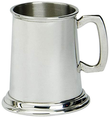 I LUV LTD Half Pint Pewter Tankard Traditional Shape Plain Design Ideal for Engraving