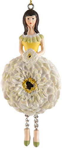 Dekofigur Zinnienmädchen Weiss - Dekofigur zum Hängen Flower Fairy Figur Blumenfigur Skulptur Blumenkinder von ROSEMARIE SCHULZ Heidelberg
