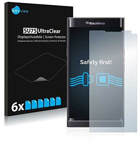 Savvies 6 Stück Schutzfolie für BlackBerry Priv Displayschutz-Folie Ultra-Transparent