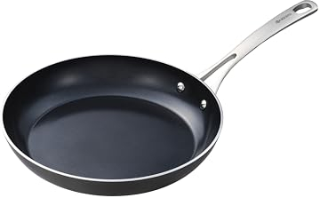 Kyocera Ceramic Frying Pan with Ceramic Non-Stick Coating, 26 cm, PFAS/PTFE Free, Stainless Steel Handle, Suitable for All Hob Types, Charcoal