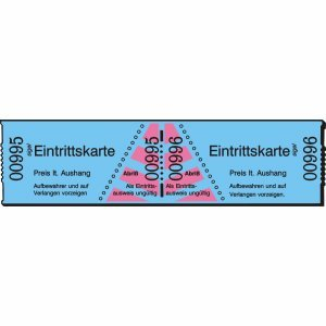 Sigel 10 x Eintrittskarten in Rollen 60x30mm blau fortlaufend nummeriert Rolle=1000 Stück