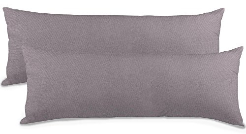 aqua-textil Classic Line Kissenbezug 2er-Set 40 x 145 cm dunkel grau Baumwolle Seitenschläferkissen Bezug Kissenhülle, Kopfkissenüberzug, Pillowcase, Bettkissen, Kopfkissenbezug, Reißverschluss