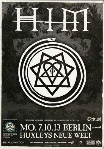 HIM - Tears On Tape, Berlin 2013 » Konzertplakat/Premium Poster | Live Konzert Veranstaltung | DIN A1 «