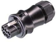 Wieland 96.052.4053.1 Gesis IP68, 5 polig Stecker M Luft Schraube Presse 6 – 10 mm, schwarz