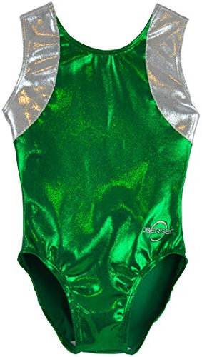 Obersee Mädchen O3gl055cxs Turnanzug, Kreuz Zurück Grün, Cxs Child (3-4 Years)