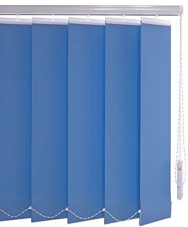 Liedeco Vertikalanlage Lamellenanlage Lamellenvorhang Vertikaljalousie | viele Farben | Lamellenbreite 89 mm | Höhe 180 cm, oder 250 cm | kürzbar (150 x 250 cm, blau)