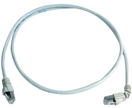 Telegärtner Patchkabel Cat.6A MP8 FS 2m abgewinkelt | RJ45 LAN Kabel, Cat.6A 10Gbit/s, einseitig 90° abgewinkelt, S/FTP geschirmt, 4PPoE Unterstützung, LSZH Mantel, Kupferadern