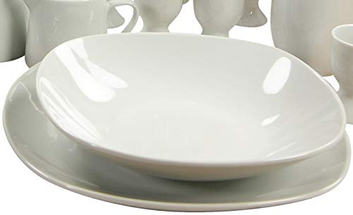 Creatable 6 Suppenteller 22cm Square Weiss Neu Eckig Porzellan 6 Personen