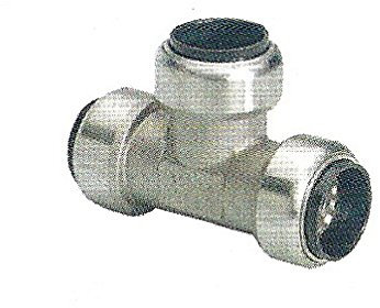 Edelstahl Steckfitting Tectite T-Stück 35 mm gleiche Abgänge, TS130