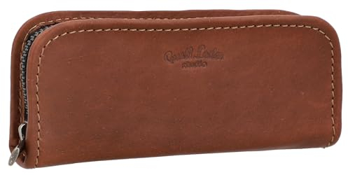 Gusti Stiftemappe Leder - Trisha Stiftebox Federtasche Make-up Tasche Utensilientasche Braun Leder