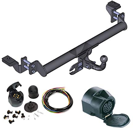 Gancio per traino con fascio a 13 pin, per Opel Zafira dal 1999 al 2005, con gancio a collo di cigno, smontabile con attrezzi