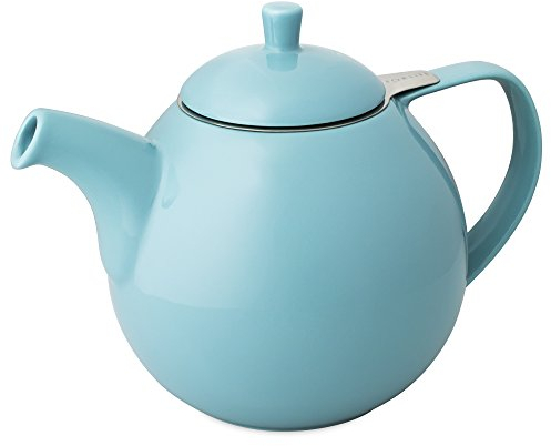 FORLIFE Curve Tetera con infusor de 45 onzas, porcelana, turquesa, 45-Ounce / 1330 ml